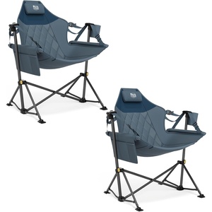 image:imageTIMBER RIDGE Hammock Camping Chair with Adjustable Backrest Heavy Duty Folding Hammock Chair Supports 300lbs Portable Hammock Chair for Camping Travelling and Patio Blue 2 PackBlue 2 Pack