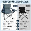 image:imageTimber Ridge 2 Pack Oversized Folding Camping Chair for Adults  Support 550 LBS Heavy Duty Chairs with Cup Holder Side Pocket for Camping Lawn PicnicNavyNavy