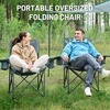 image:imageTimber Ridge 2 Pack Oversized Folding Camping Chair for Adults  Support 550 LBS Heavy Duty Chairs with Cup Holder Side Pocket for Camping Lawn PicnicNavyGrey