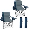 image:imageTimber Ridge 2 Pack Oversized Folding Camping Chair for Adults  Support 550 LBS Heavy Duty Chairs with Cup Holder Side Pocket for Camping Lawn PicnicNavyNavy