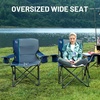 image:imageTimber Ridge 2 Pack Oversized Folding Camping Chair for Adults  Support 550 LBS Heavy Duty Chairs with Cup Holder Side Pocket for Camping Lawn PicnicNavyNavy