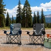 image:imageTimber Ridge 2 Pack Oversized Folding Camping Chair for Adults  Support 550 LBS Heavy Duty Chairs with Cup Holder Side Pocket for Camping Lawn PicnicNavyGrey
