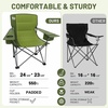 image:imageTimber Ridge 2 Pack Oversized Folding Camping Chair for Adults  Support 550 LBS Heavy Duty Chairs with Cup Holder Side Pocket for Camping Lawn PicnicNavyGreen