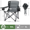 image:imageTimber Ridge 2 Pack Oversized Folding Camping Chair for Adults  Support 550 LBS Heavy Duty Chairs with Cup Holder Side Pocket for Camping Lawn PicnicNavyGrey