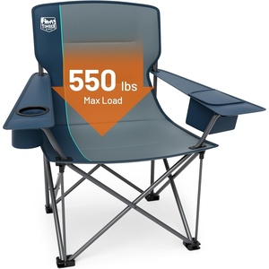 image:imageTimber Ridge 2 Pack Oversized Folding Camping Chair for Adults  Support 550 LBS Heavy Duty Chairs with Cup Holder Side Pocket for Camping Lawn PicnicNavyNavy