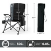 image:imageTIMBER RIDGE Oversized Folding Camping Chair High Back 500lbs  Heavy Duty Camping Chairs for Adults Cup Holder Side Pocket Cooler BagBlack