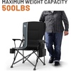 image:imageTIMBER RIDGE Oversized Folding Camping Chair High Back 500lbs  Heavy Duty Camping Chairs for Adults Cup Holder Side Pocket Cooler BagBlack