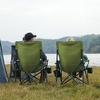 image:imageTIMBER RIDGE Oversized Folding Camping Chair High Back 500lbs  Heavy Duty Camping Chairs for Adults Cup Holder Side Pocket Cooler BagGreen2 Set