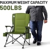 image:imageTIMBER RIDGE Oversized Folding Camping Chair High Back 500lbs  Heavy Duty Camping Chairs for Adults Cup Holder Side Pocket Cooler BagGreen2 Set