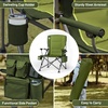 image:imageTIMBER RIDGE Oversized Folding Camping Chair High Back 500lbs  Heavy Duty Camping Chairs for Adults Cup Holder Side Pocket Cooler BagGreen2 Set
