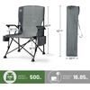 image:imageTIMBER RIDGE Oversized Folding Camping Chair High Back 500lbs  Heavy Duty Camping Chairs for Adults Cup Holder Side Pocket Cooler BagGrey2 Set
