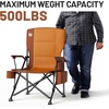 image:imageTIMBER RIDGE Oversized Folding Camping Chair High Back 500lbs  Heavy Duty Camping Chairs for Adults Cup Holder Side Pocket Cooler BagOrange2 Set