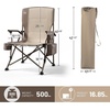 image:imageTIMBER RIDGE Oversized Folding Camping Chair High Back 500lbs  Heavy Duty Camping Chairs for Adults Cup Holder Side Pocket Cooler BagTan2 Set