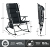 image:imageTimber Ridge Oversized Folding Rocking Camping Chair Padded Outdoor Rocker with High Back Portable Outdoor Chair for Patio Garden Lawn Supports up to 400 lbs Black  Foldable Padded Outdoor Rocker with High Back Portable Outdoor Chair for Patio Garden LawnBlack2 Pack
