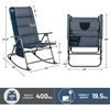 image:imageTimber Ridge Oversized Folding Rocking Camping Chair Padded Outdoor Rocker with High Back Portable Outdoor Chair for Patio Garden Lawn Supports up to 400 lbs Black  Foldable Padded Outdoor Rocker with High Back Portable Outdoor Chair for Patio Garden LawnBlue