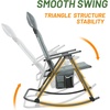 image:imageTimber Ridge Oversized Folding Rocking Camping Chair Padded Outdoor Rocker with High Back Portable Outdoor Chair for Patio Garden Lawn Supports up to 400 lbs Black  Foldable Padded Outdoor Rocker with High Back Portable Outdoor Chair for Patio Garden LawnGrey2 Pack