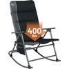 image:imageTimber Ridge Oversized Folding Rocking Camping Chair Padded Outdoor Rocker with High Back Portable Outdoor Chair for Patio Garden Lawn Supports up to 400 lbs Black  Foldable Padded Outdoor Rocker with High Back Portable Outdoor Chair for Patio Garden LawnBlack