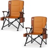 image:imageTIMBER RIDGE Oversized Folding Camping Chair High Back 500lbs  Heavy Duty Camping Chairs for Adults Cup Holder Side Pocket Cooler BagOrange2 Set
