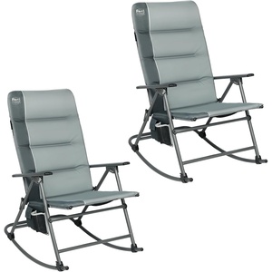 image:imageTimber Ridge Oversized Folding Rocking Camping Chair Padded Outdoor Rocker with High Back Portable Outdoor Chair for Patio Garden Lawn Supports up to 400 lbs Black  Foldable Padded Outdoor Rocker with High Back Portable Outdoor Chair for Patio Garden LawnGrey2 Pack